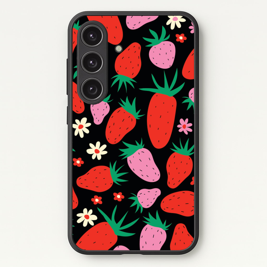 Abstract Strawberries Pattern Phone Case - Galaxy S24 Plus / Standard
