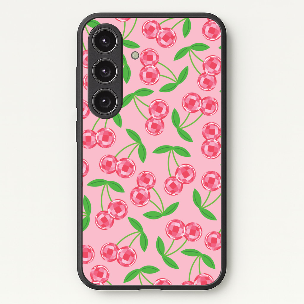 Disco Cherries Pattern Phone Case - Galaxy S24 Plus / Standard