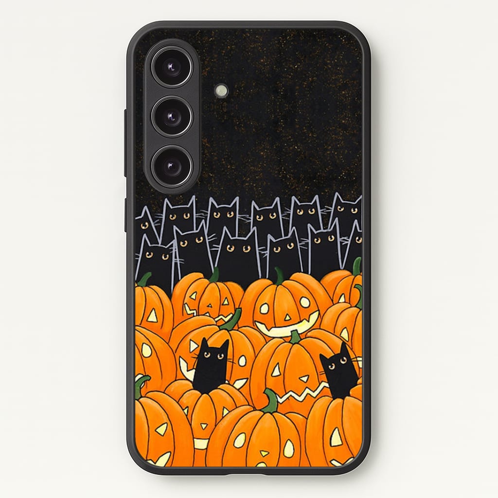 Black Cats & Lanterns - Halloween Phone Case - Galaxy S24 Plus / Standard