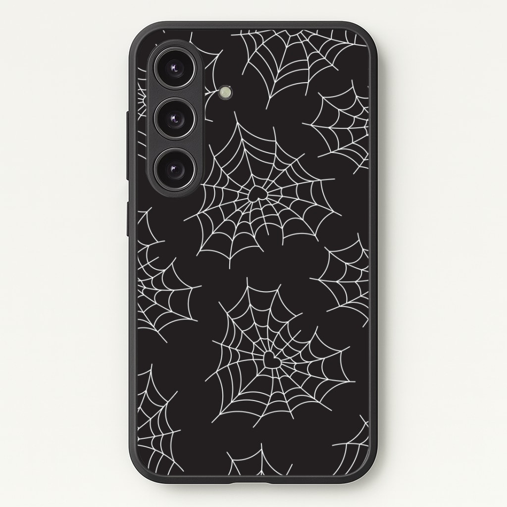 Spiderweb Hearts Pattern Phone Case - Galaxy S24 Plus / Standard