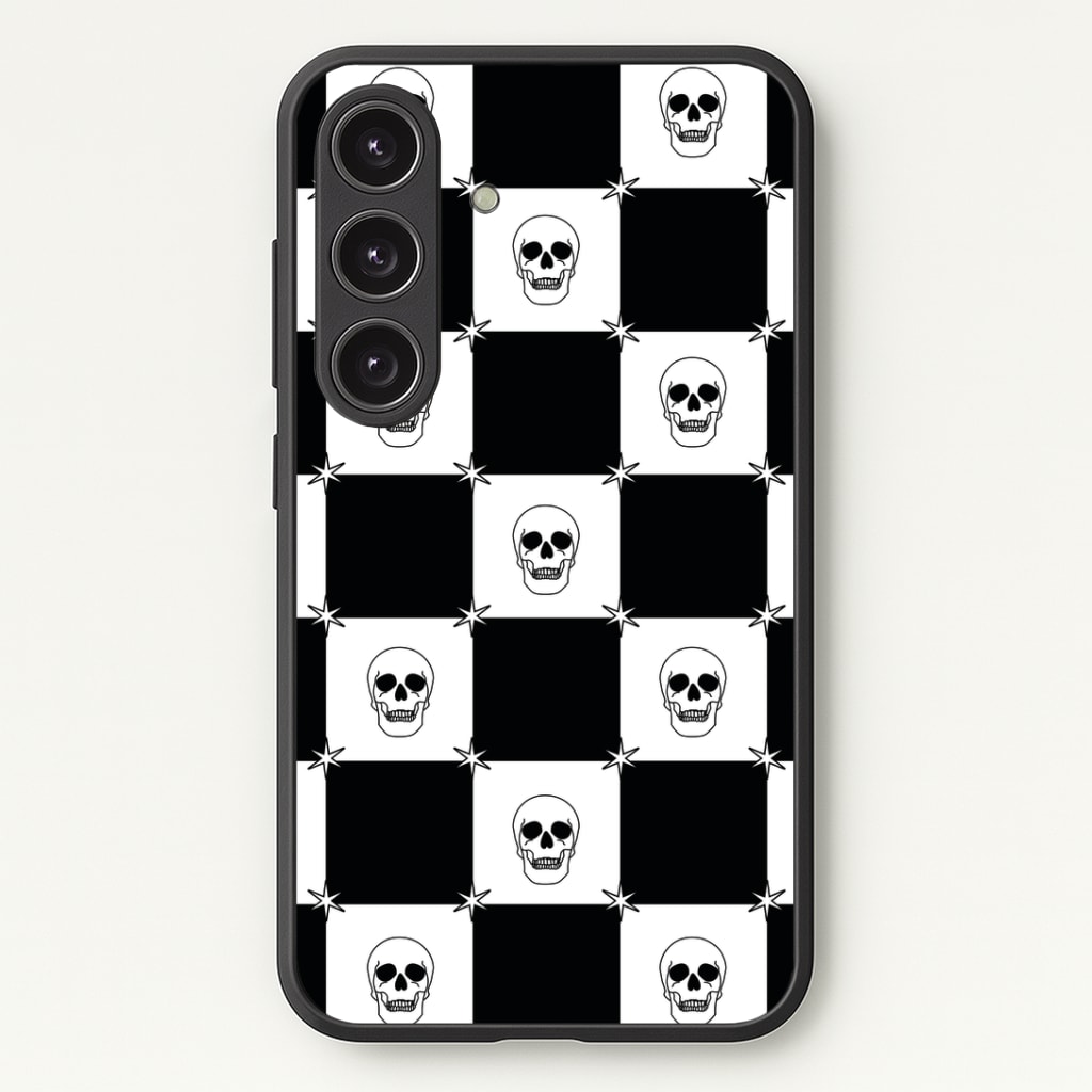 Checkered Skulls Pattern Phone Case - Galaxy S24 Plus / Standard