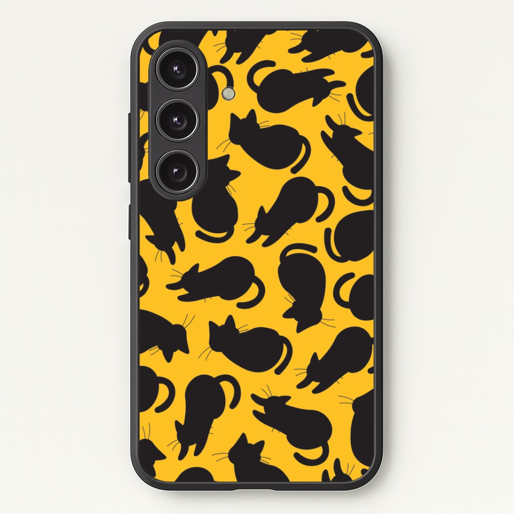 Black Cat Silhouettes Pattern Phone Case - Galaxy S24 Plus / Standard