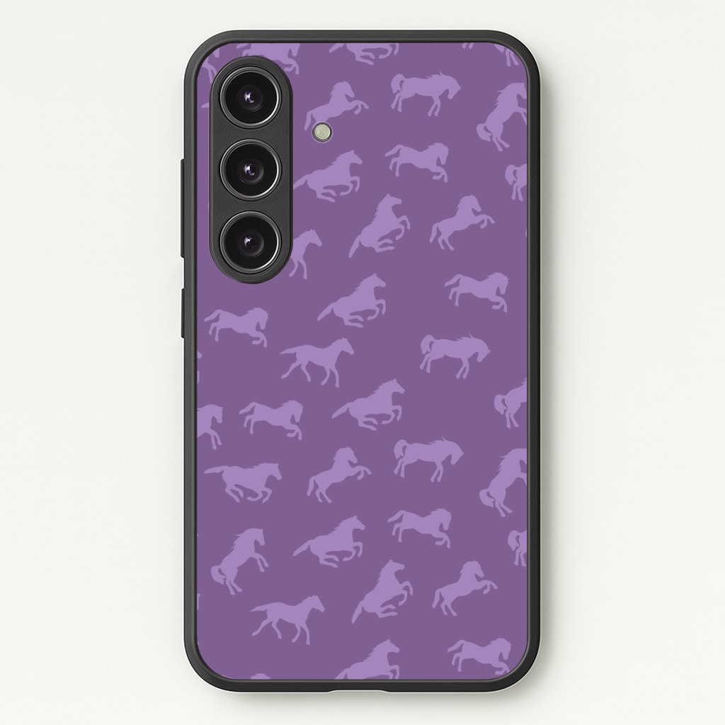 Purple Horse Pattern - Horses Phone Case - Galaxy S24 Plus / Standard