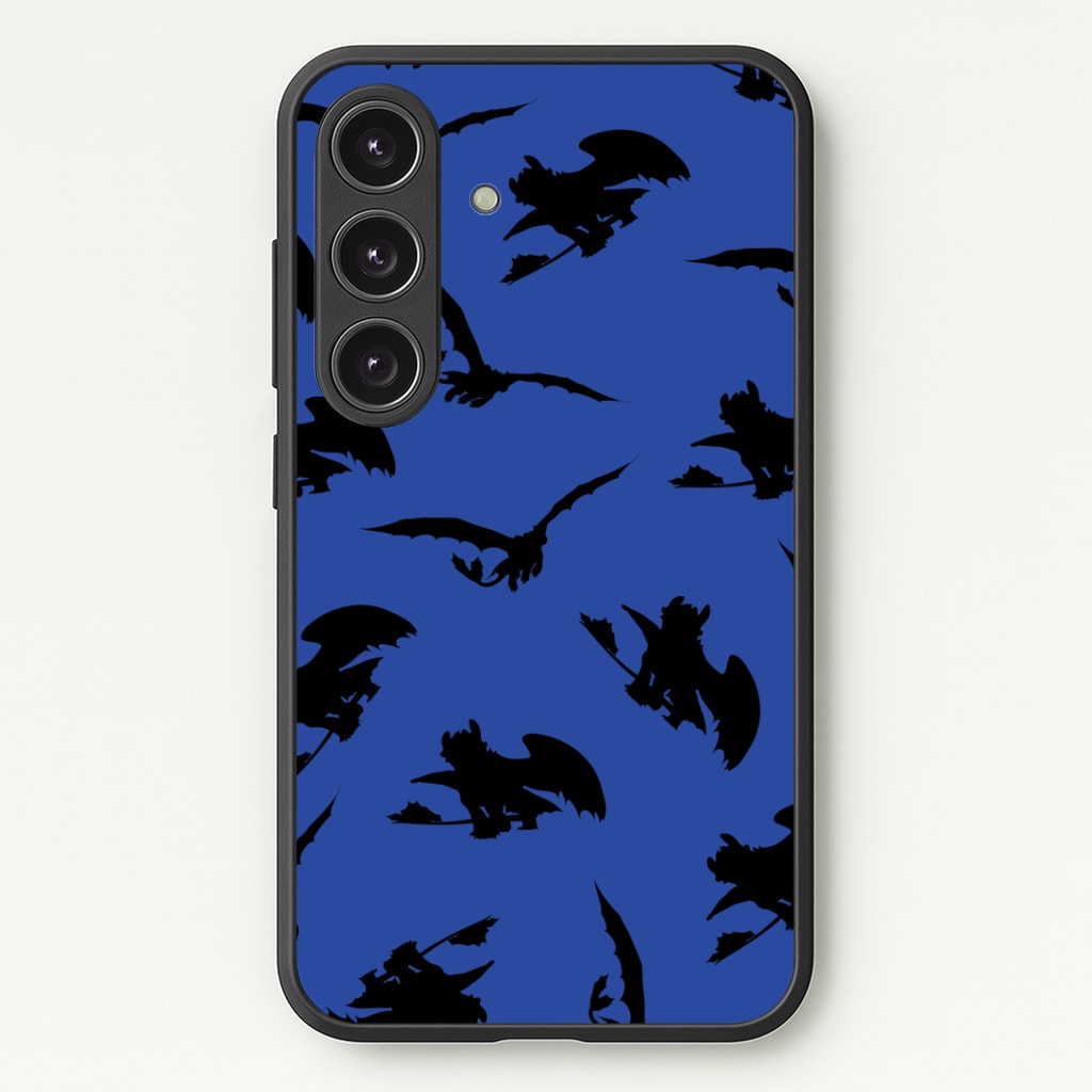Dragon Silhouettes Pattern Phone Case - Galaxy S24 Plus / Standard
