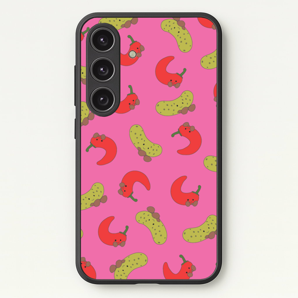 Red Chillis And Pickles Pattern Phone Case - Galaxy S24 Plus / Standard