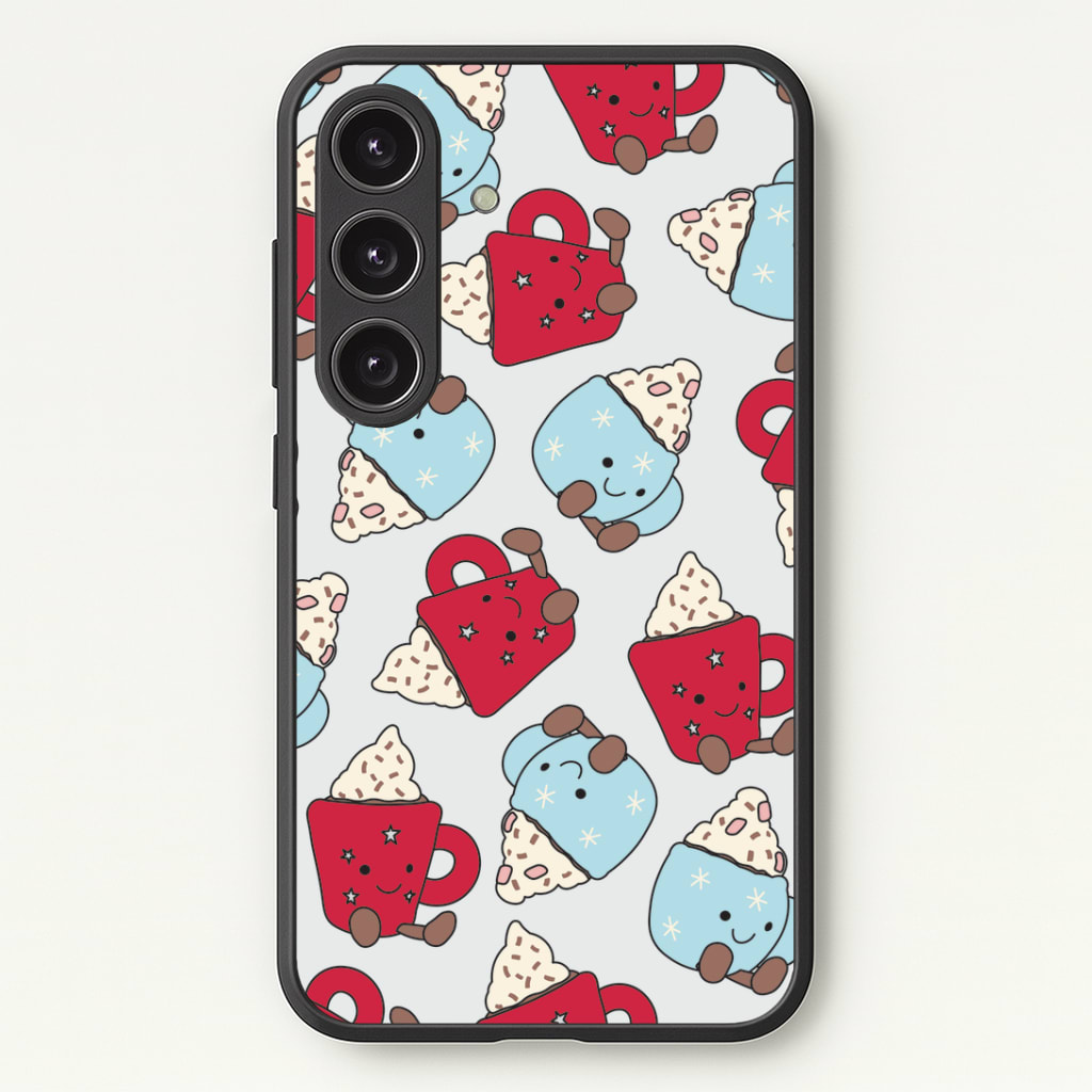 Christmas Drinks Plushies Pattern Phone Case - Galaxy S24 Plus / Standard
