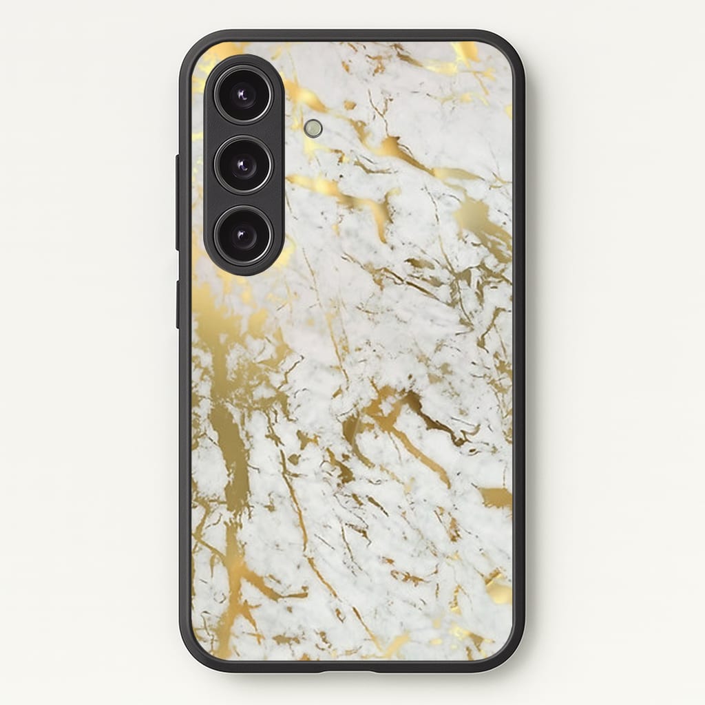 Gold Marble Splatter Phone Case - Galaxy S24 Plus / Standard
