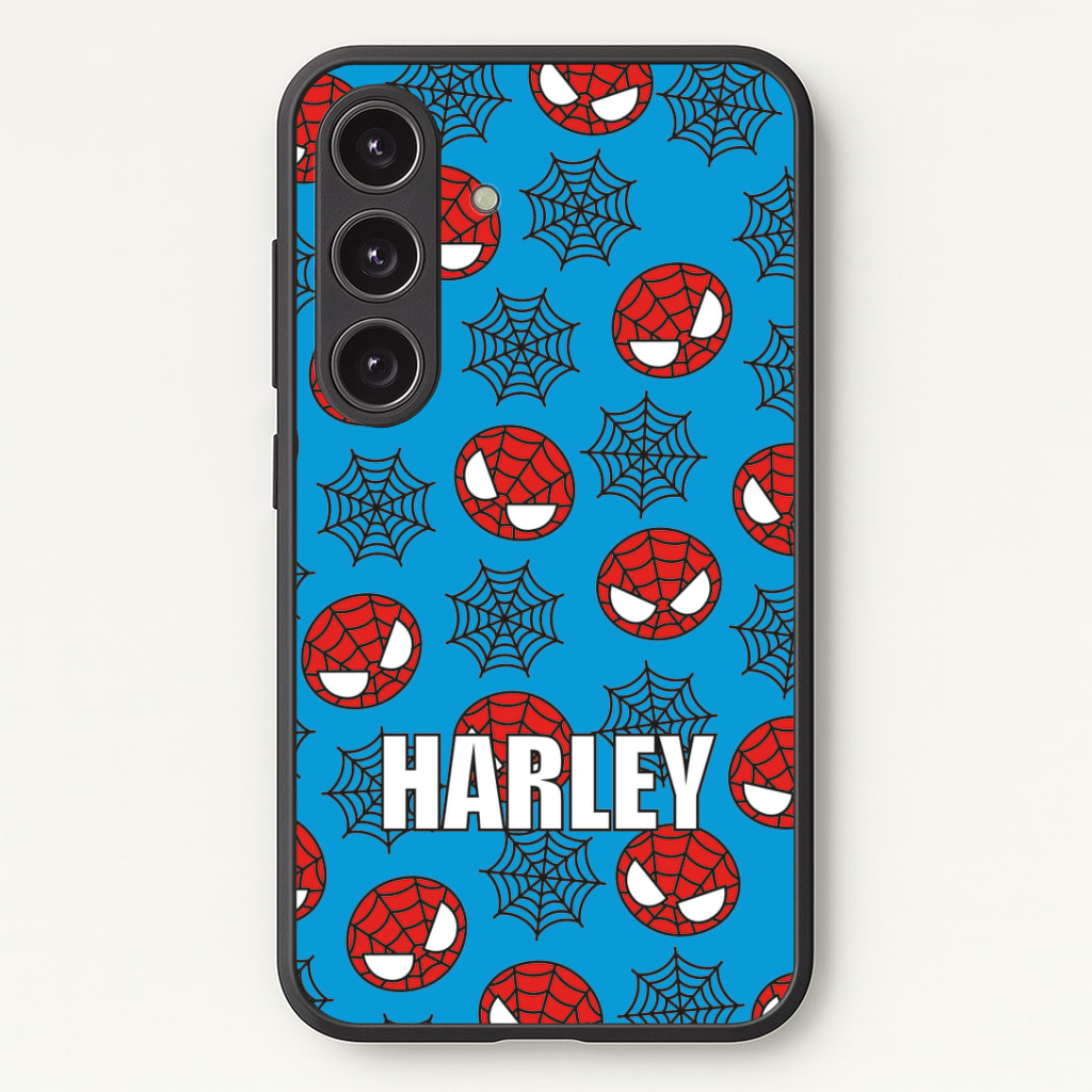 Spiderman And Webs - Personalised Superhero Comic Phone Case - Galaxy S24 Plus / Standard