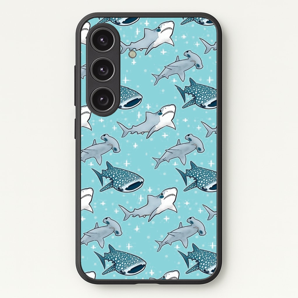 Shark Pattern Phone Case - Galaxy S24 Plus / Standard