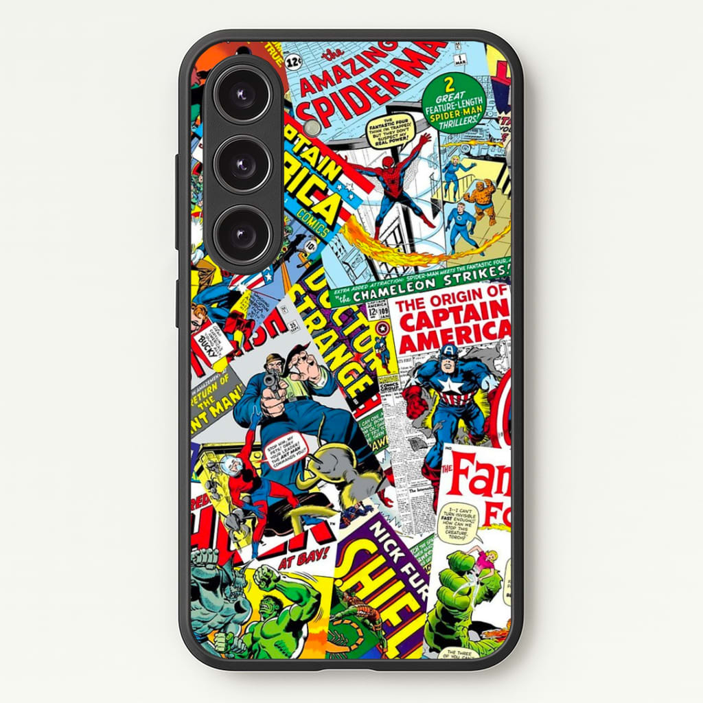 Superhero Comic Comics Pattern Phone Case - Galaxy S24 Plus / Standard