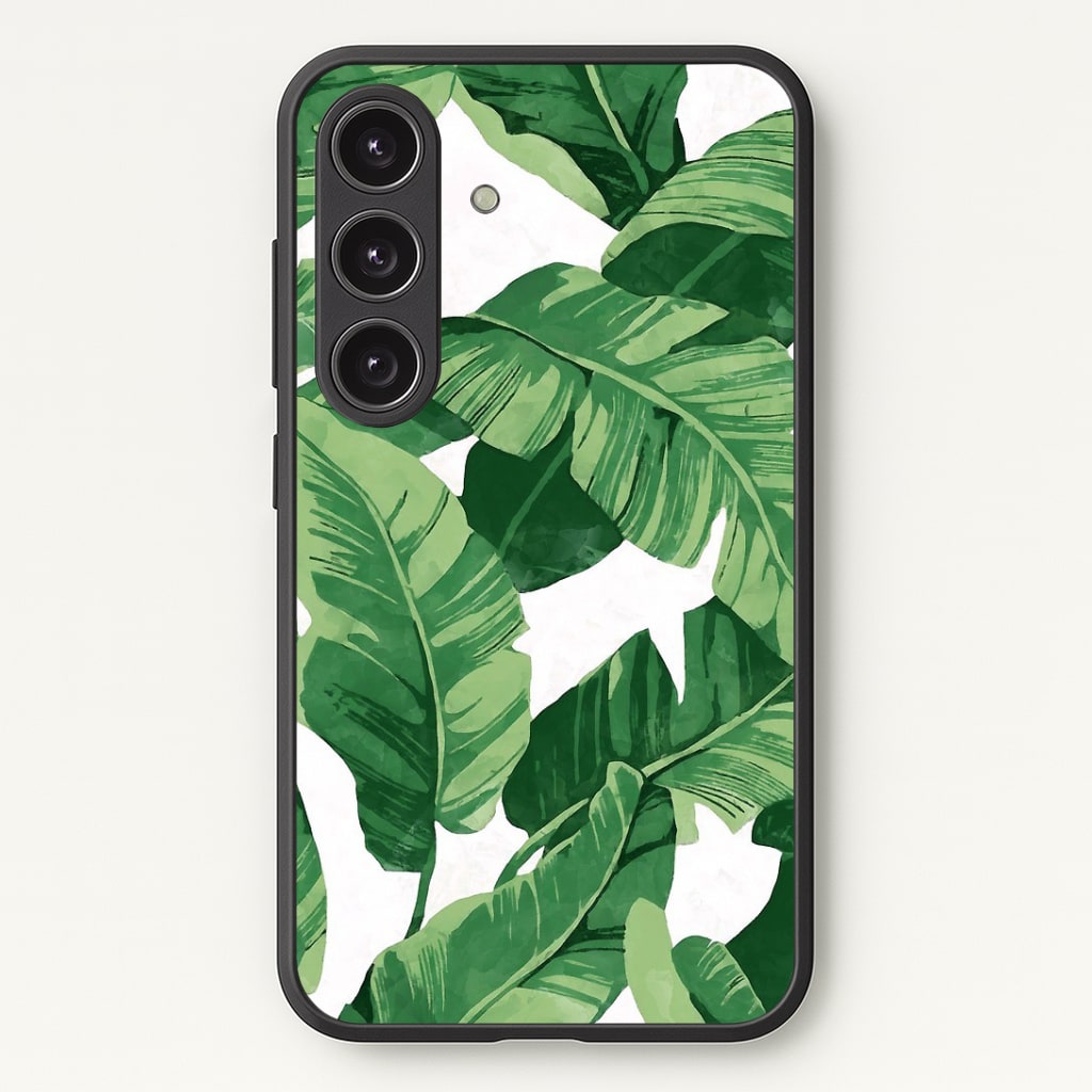 Tropical Banana Leaf Pattern Phone Case - Galaxy S24 Plus / Standard