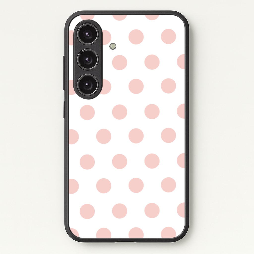 Pink Polka Dot Personalised Phone Case - Galaxy S24 Plus / Standard