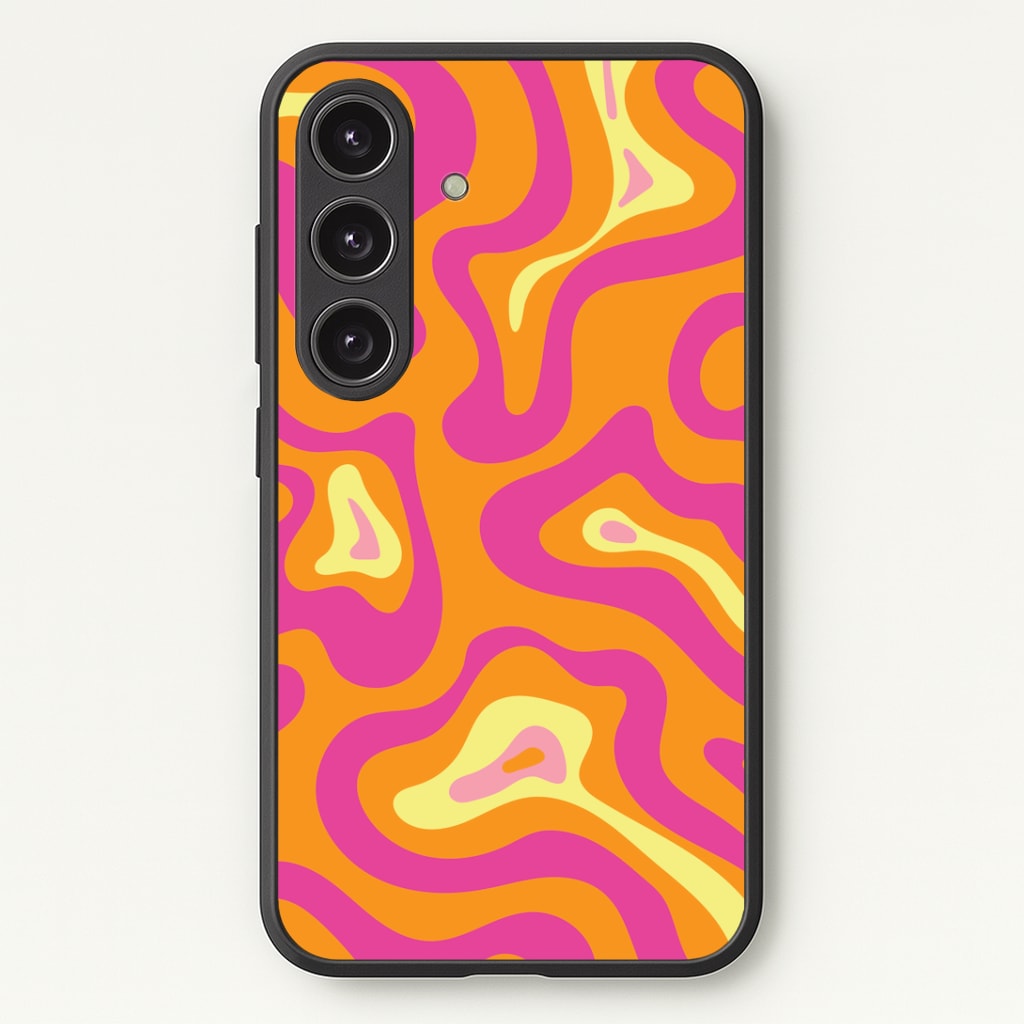Orange And Pink Psychedelic Pattern Phone Case - Galaxy S24 Plus / Standard