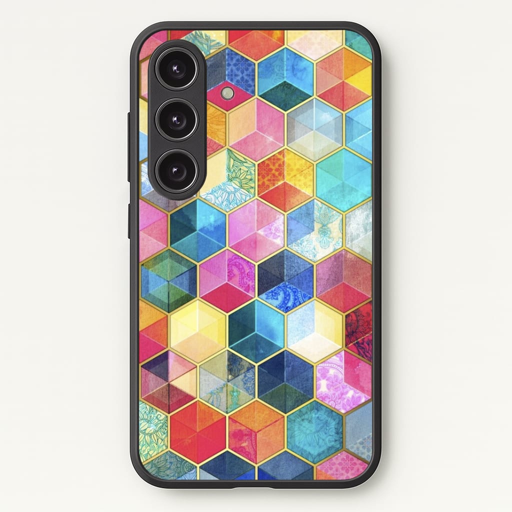 Colourful Honeycomb Pattern Phone Case - Galaxy S24 Plus / Standard