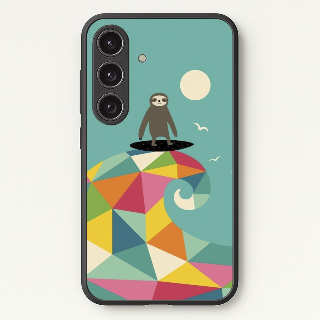 Surfing Sloth Phone Case - Galaxy S24 Plus / Standard
