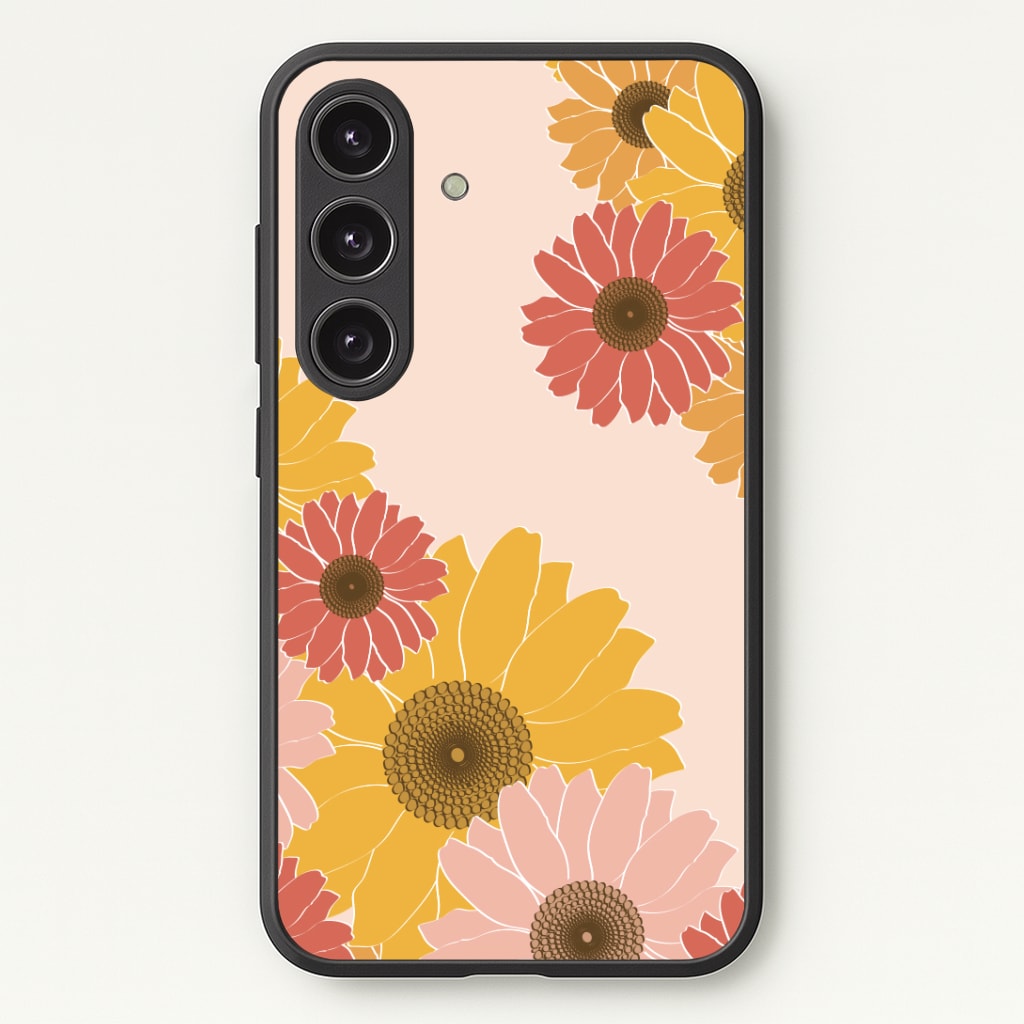Sunflower Floral Pattern Phone Case - Galaxy S24 Plus / Standard