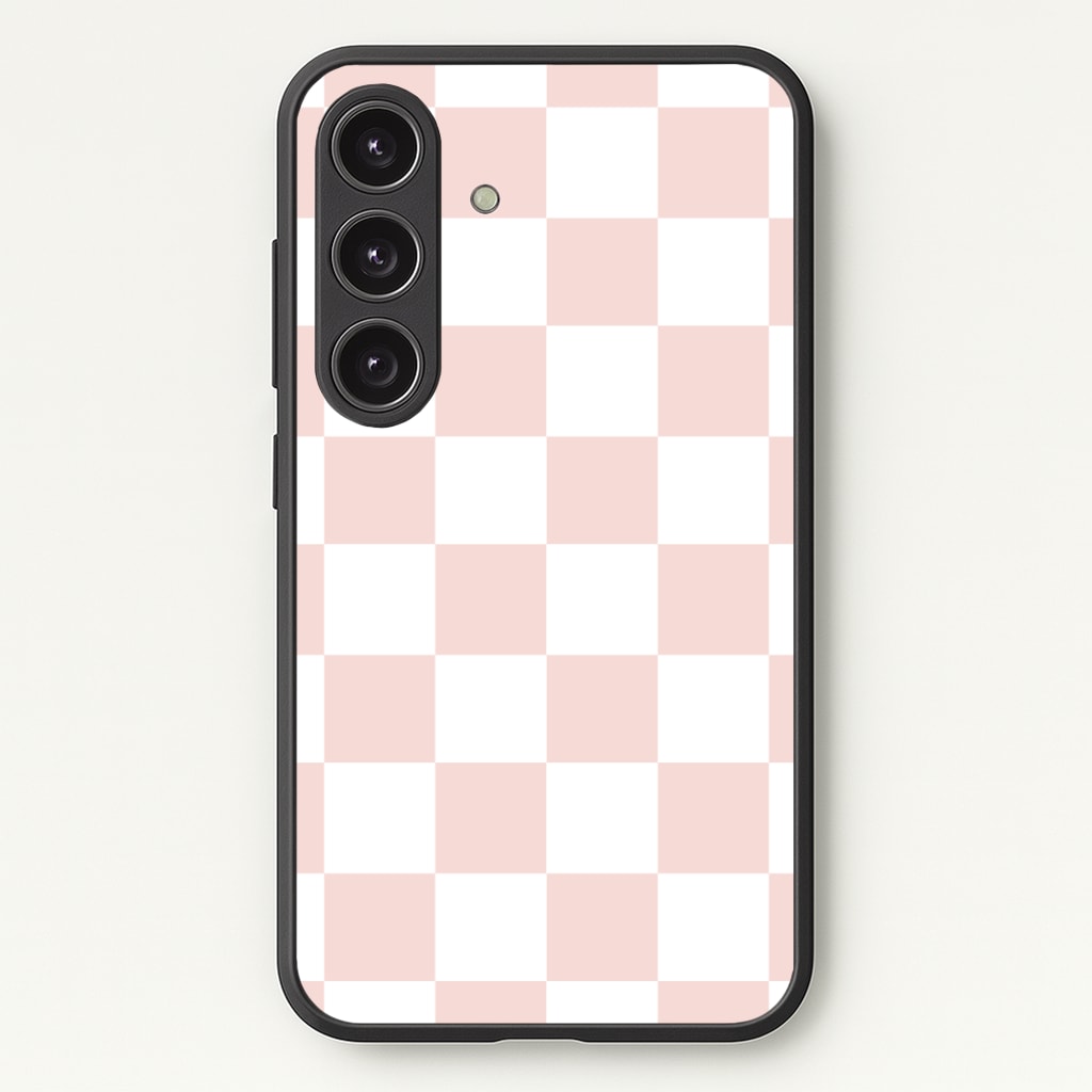 Pink And White Checkers Phone Case - Galaxy S24 Plus / Standard