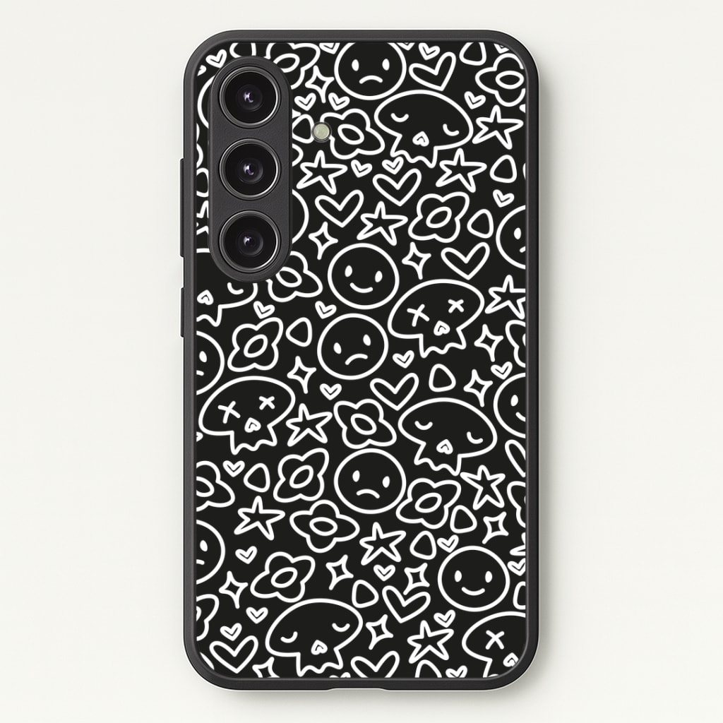 Black Skulls - Skate Aesthetic Phone Case - Galaxy S24 Plus / Standard