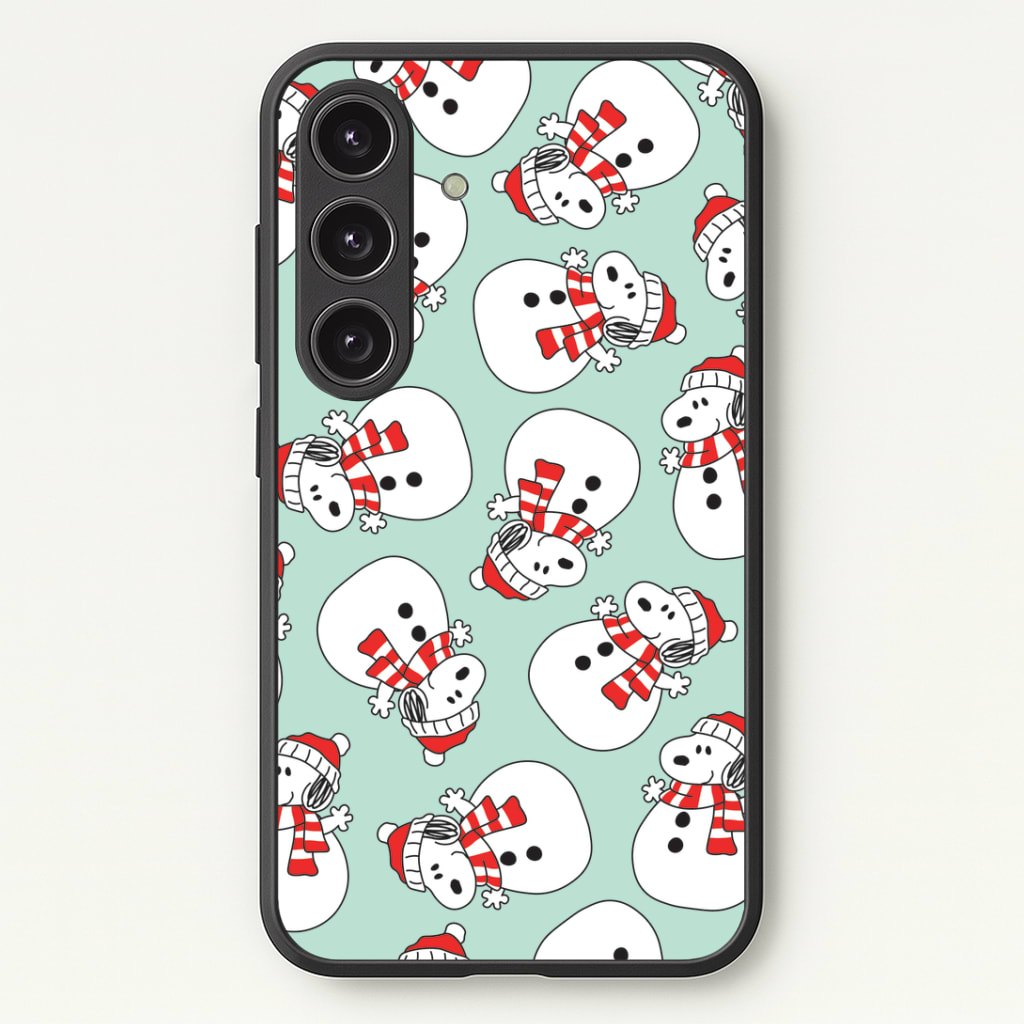 Cartoon Beagle Snowman Pattern Phone Case - Galaxy S24 Plus / Standard
