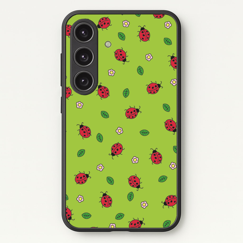 Ladybugs And Flowers - Spring Patterns Phone Case - Galaxy S24 Plus / Standard