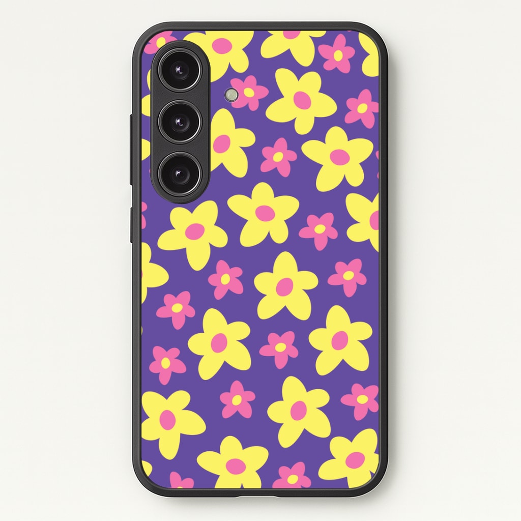 Purple Abstract Floral Pattern Phone Case - Galaxy S24 Plus / Standard