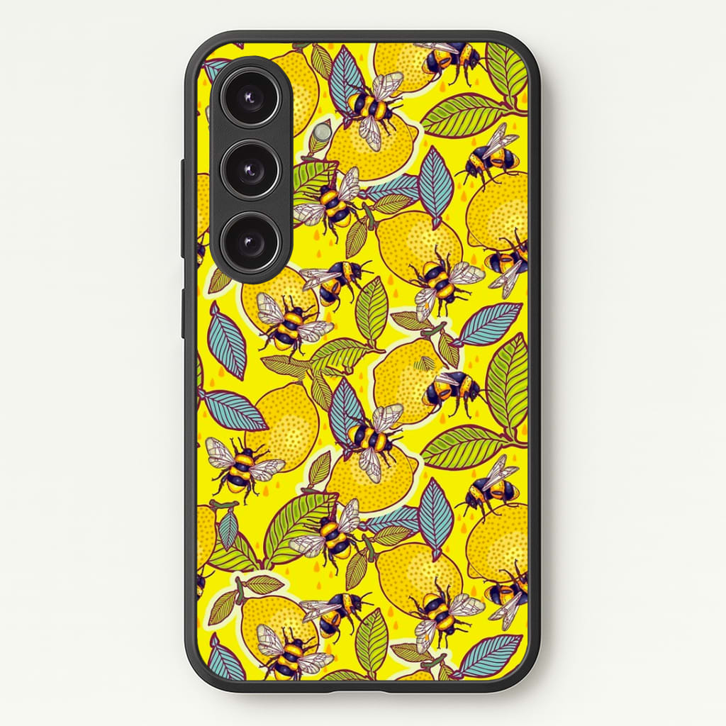 Yellow Lemon and Bee Phone Case - Galaxy S24 Plus / Standard