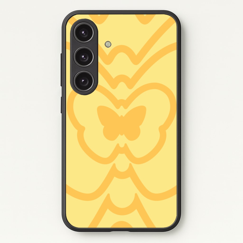 Abstract Orange Butterfly Phone Case - Galaxy S24 Plus / Standard