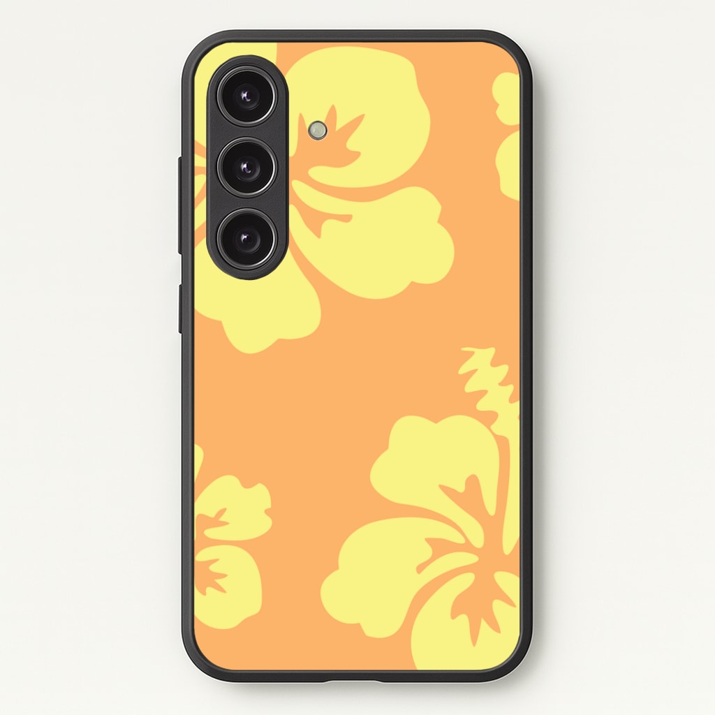 Orange And Yellow Hawaiian Flowers Pattern Phone Case - Galaxy S24 Plus / Standard