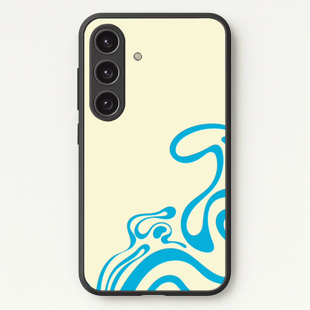 Blue Waves Corner Pattern Phone Case - Galaxy S24 Plus / Standard