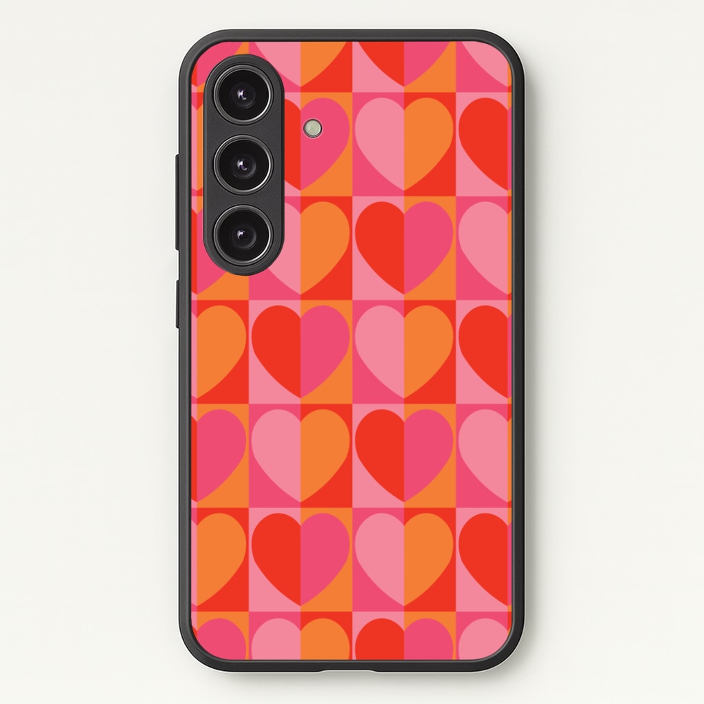 Sunset Hearts Pattern Phone Case - Galaxy S24 Plus / Standard