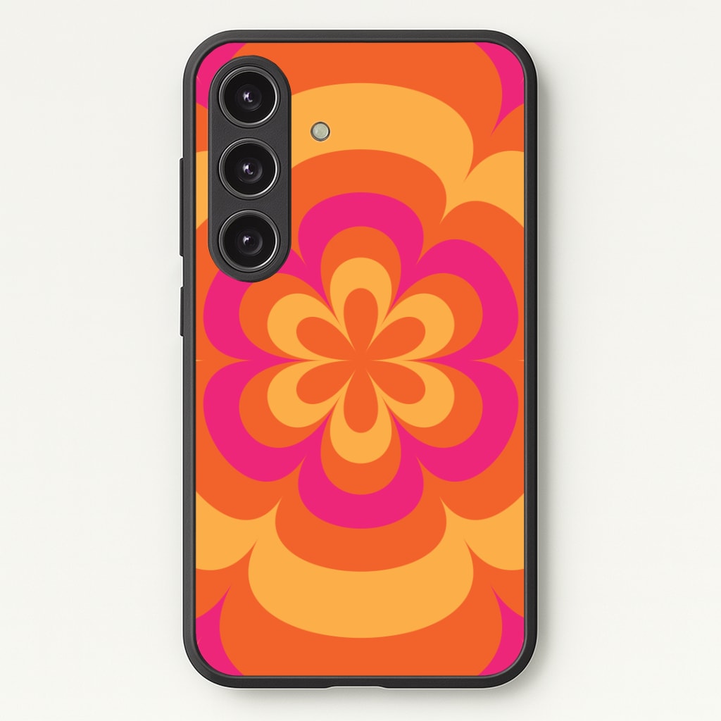 Sunset Trippy Flower Pattern Phone Case - Galaxy S24 Plus / Standard
