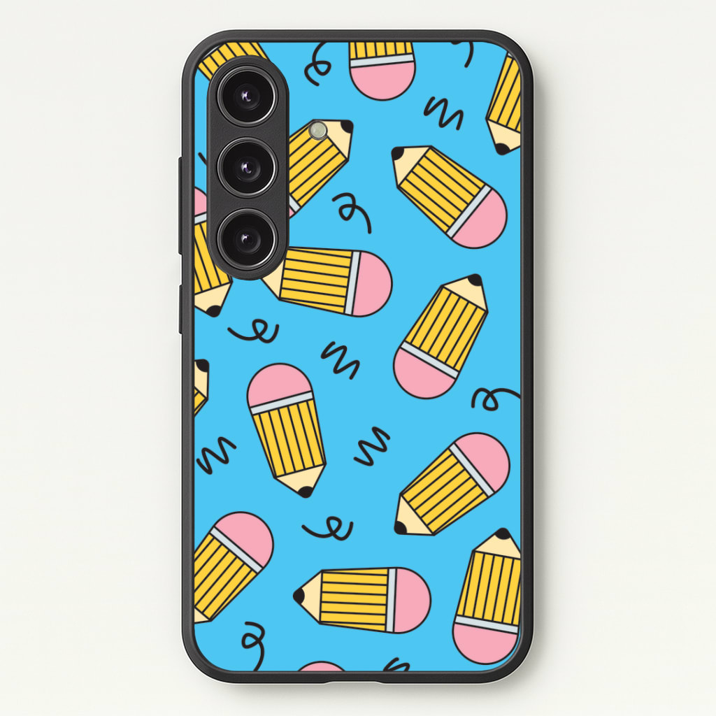 Pencils And Scribbles Pattern Phone Case - Galaxy S24 Plus / Standard