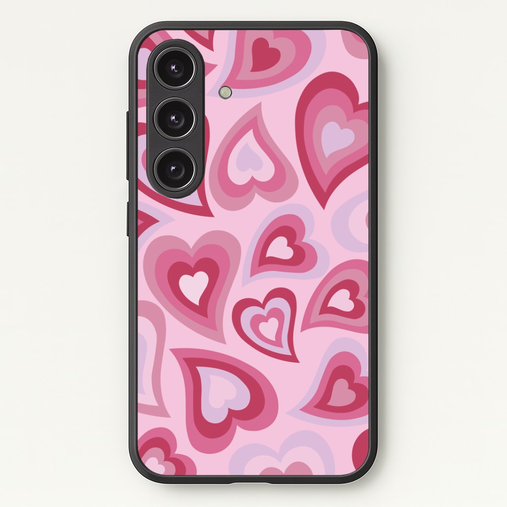 Pink Hearts - Trippy Patterns Phone Case - Galaxy S24 Plus / Standard