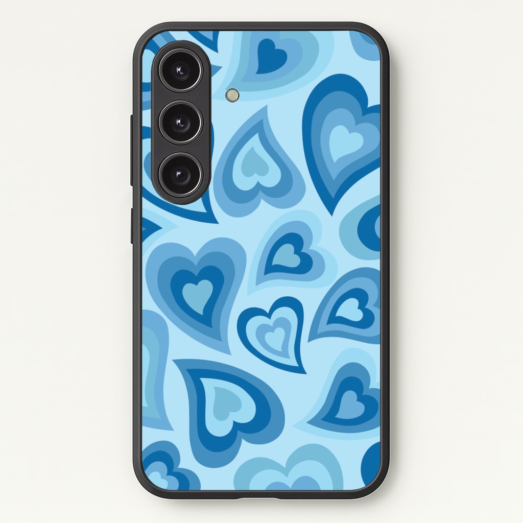 Blue Hearts - Trippy Patterns Phone Case - Galaxy S24 Plus / Standard
