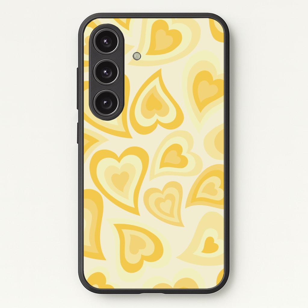 Yellow Hearts - Trippy Patterns Phone Case - Galaxy S24 Plus / Standard