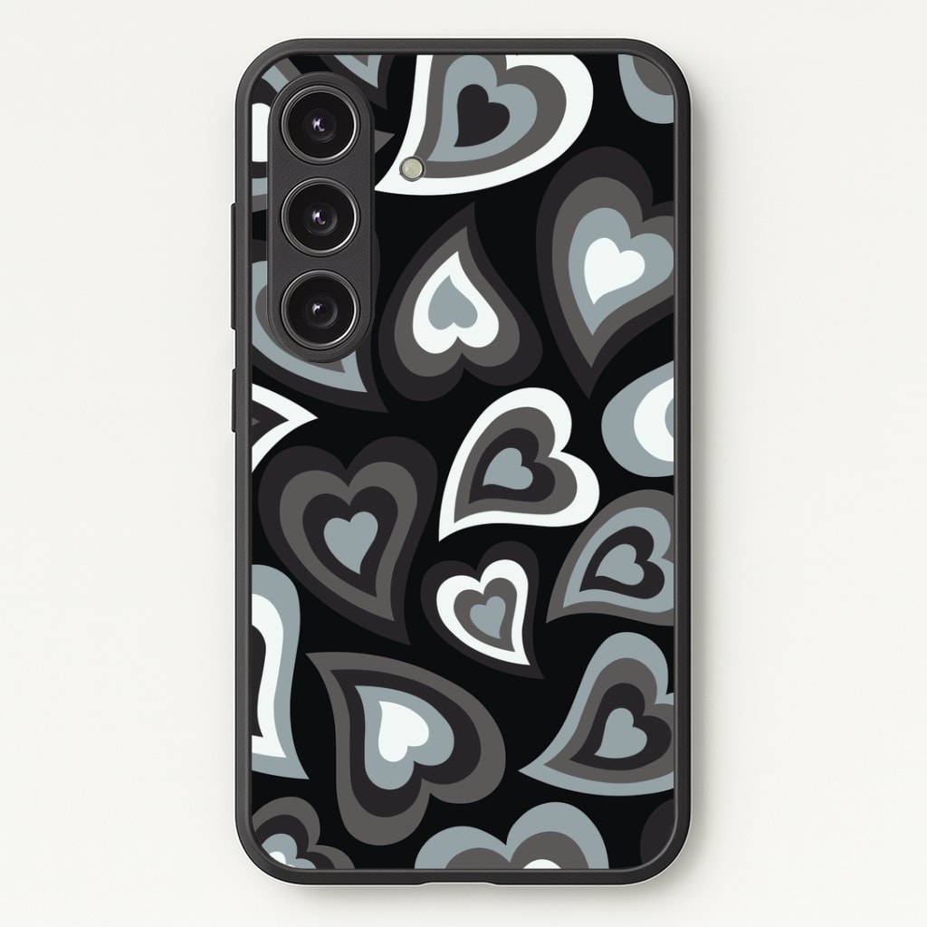 Black Hearts - Trippy Patterns Phone Case - Galaxy S24 Plus / Standard