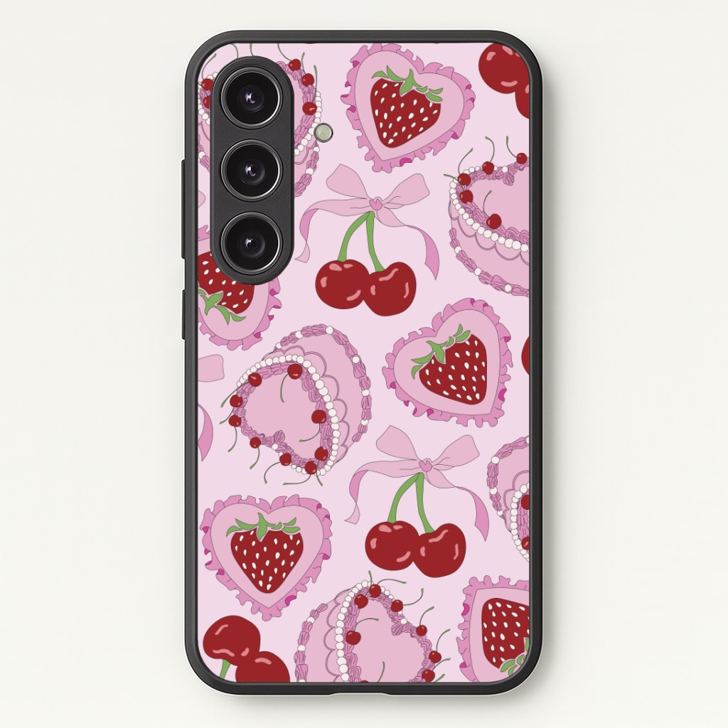 Cherries, Strawberries And Cake - Valentine's Day Phone Case - Galaxy S24 Plus / Standard