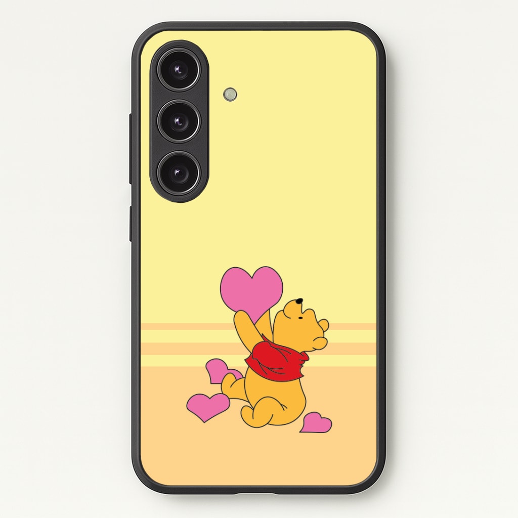 Pooh Love Heart Balloons Valentine's Phone Case - Galaxy S24 Plus / Standard
