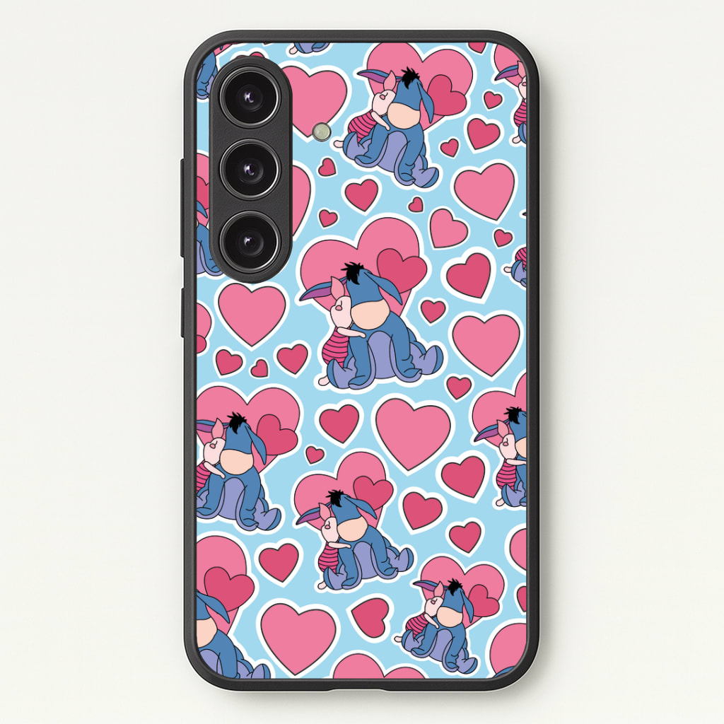 Donkey and Pig Pattern Valentine's Phone Case - Galaxy S24 Plus / Standard
