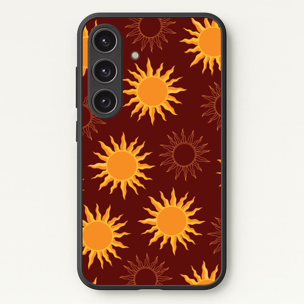 Vintage Sun Pattern Phone Case - Galaxy S24 Plus / Standard