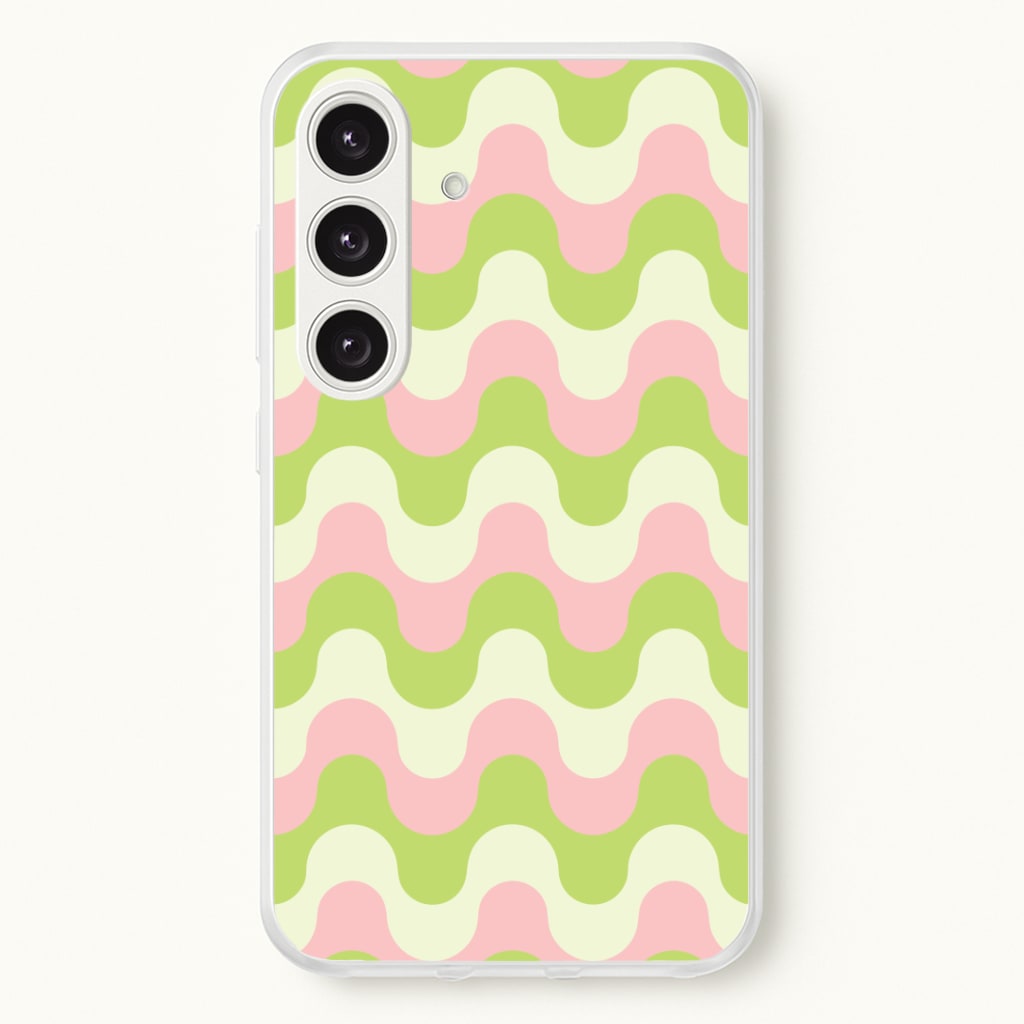 Green And Pink Retro Waves Pattern Phone Case