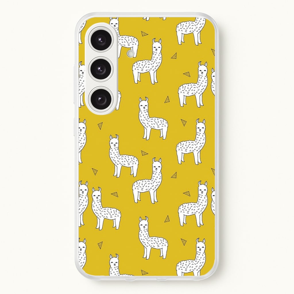 Mustard Alpaca Pattern Phone Case
