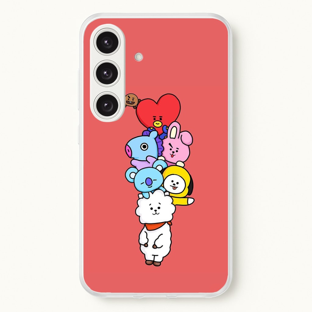 Red BT21 - RJ, Mang, Koya, Chimmy, Cooky, Shooky, Tata - K Pop Phone Case