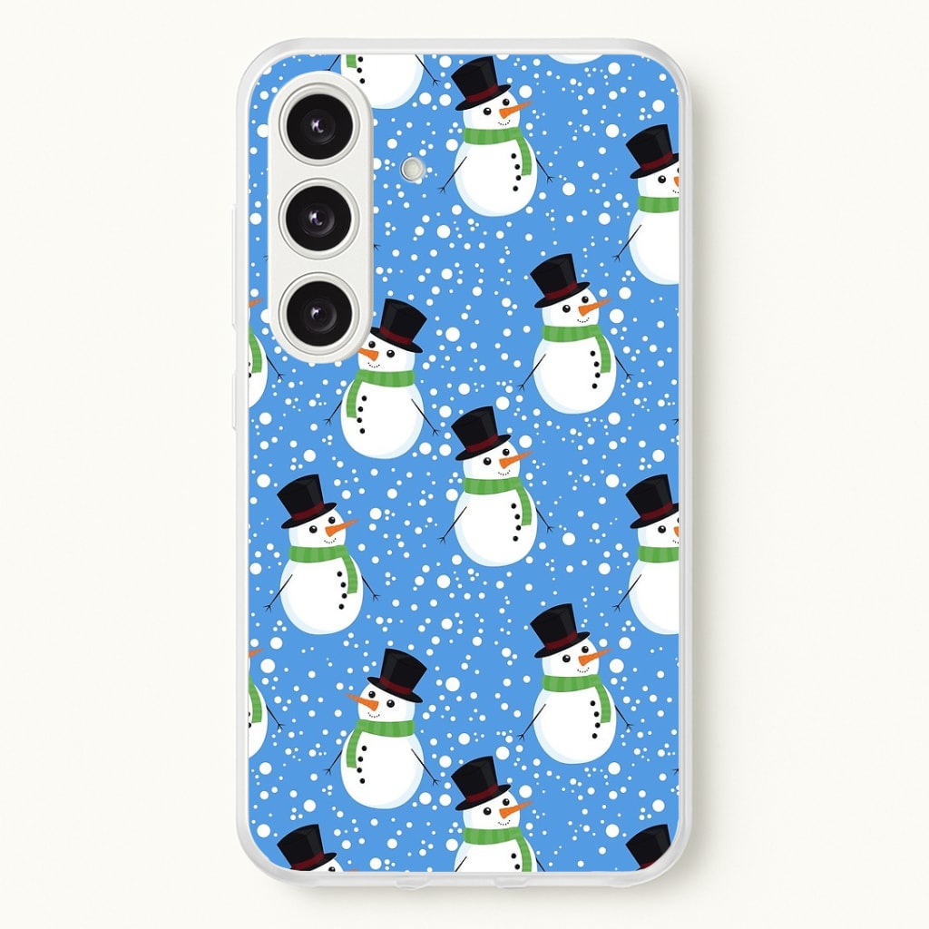 Blue Snowman Pattern Phone Case