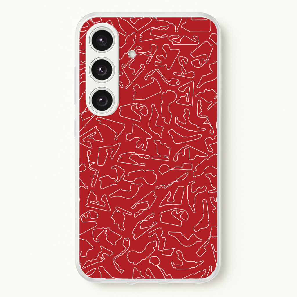Track Outlines Red Phone Case