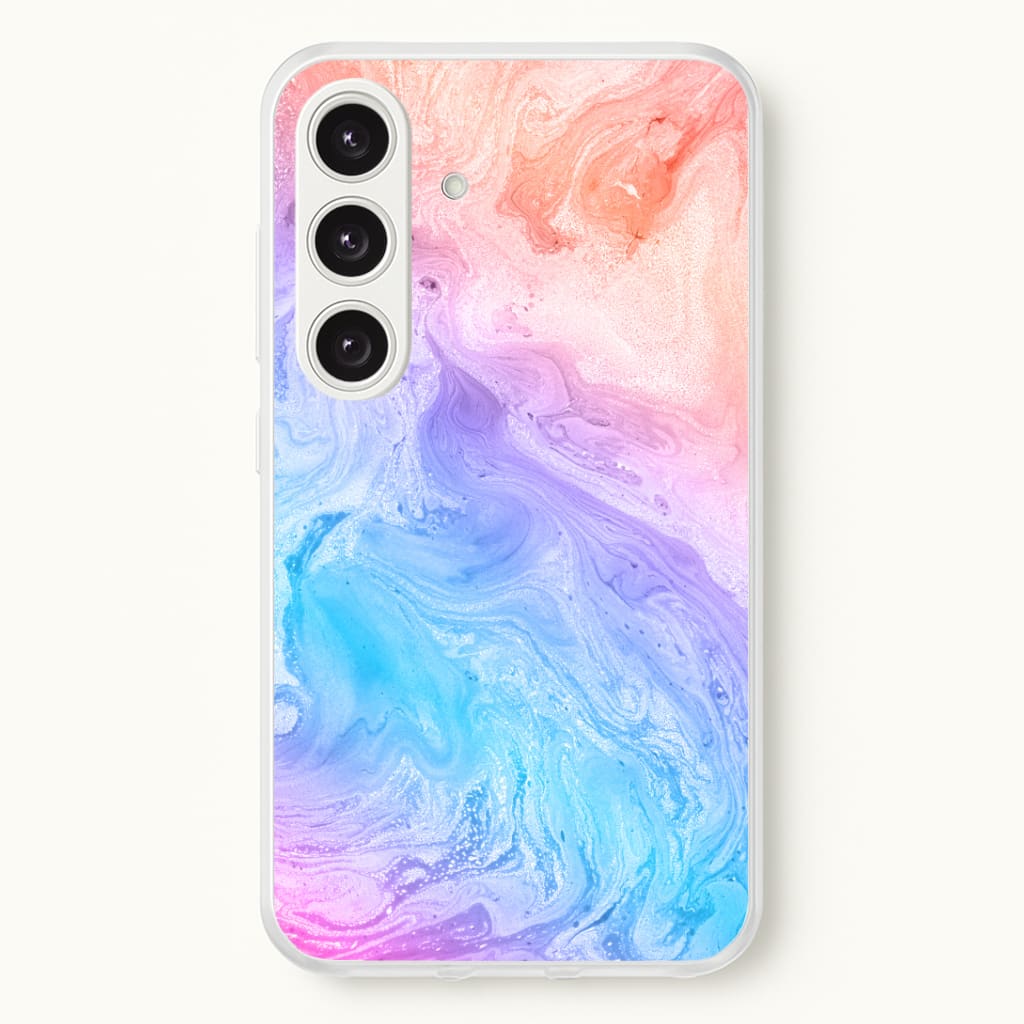 Blue and Peach Marble Phone Case