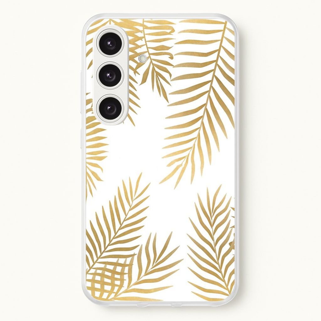 Gold Palm Leaf Pattern Phone Case