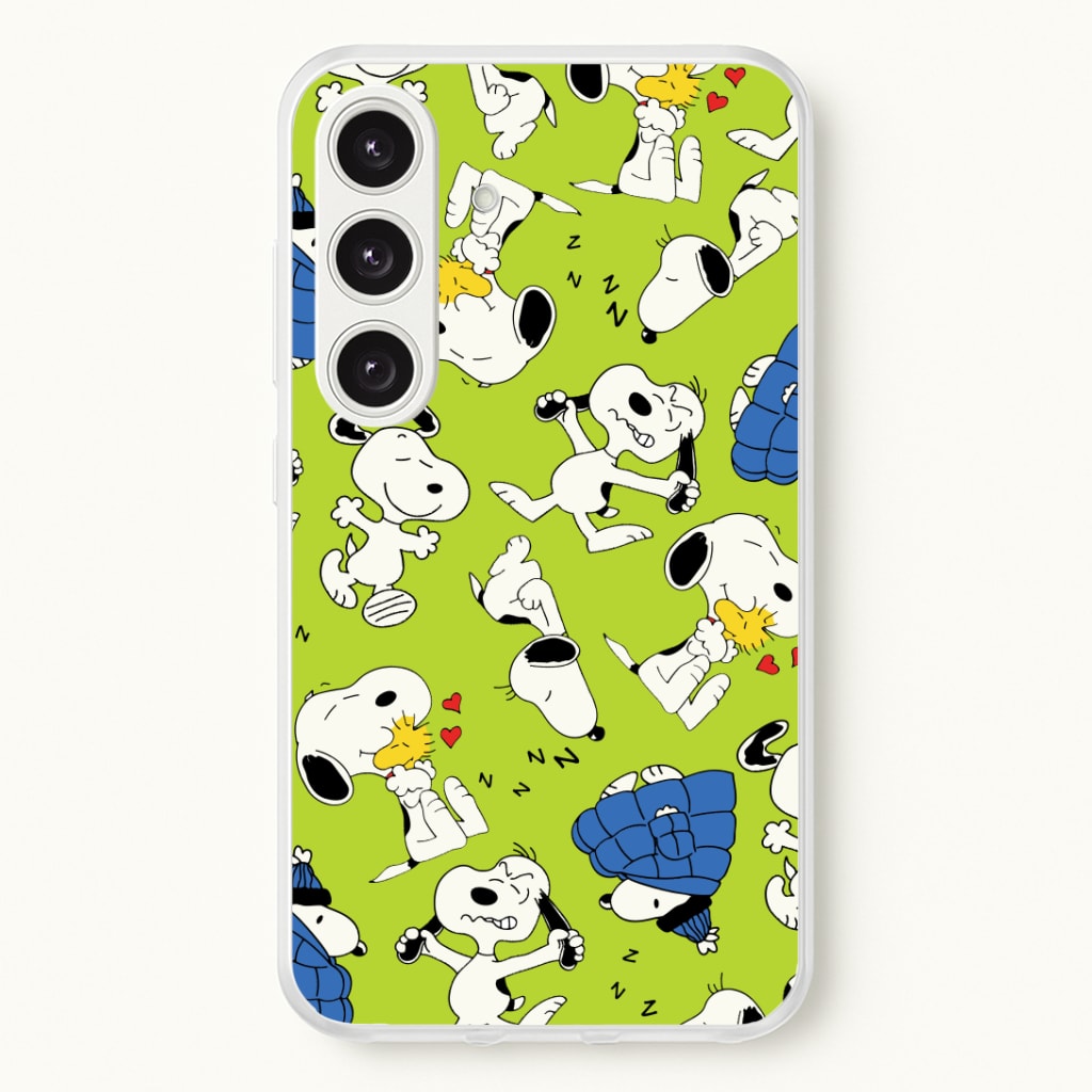 Lime Green Cartoon Beagle Pattern Phone Case