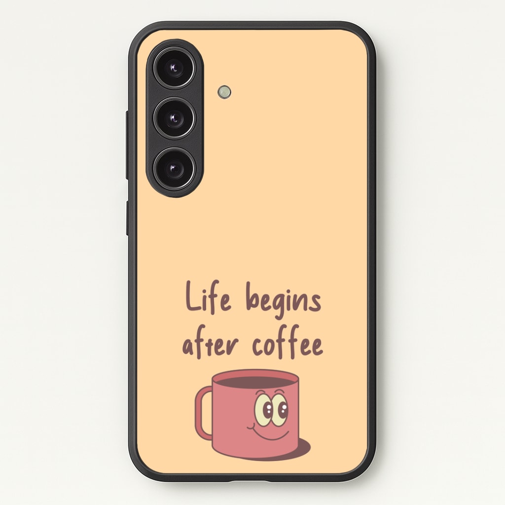 Life Begins After Coffee - Aesthetic Quote Phone Case