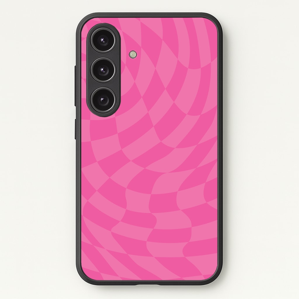 Pink Trippy Checkerboard Pattern Phone Case